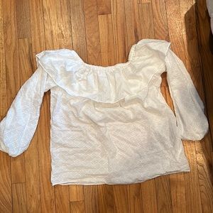 Michael Kors off the shoulder white shirt
